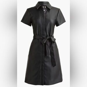 J. Crew Black Faux Leather Shirtdress